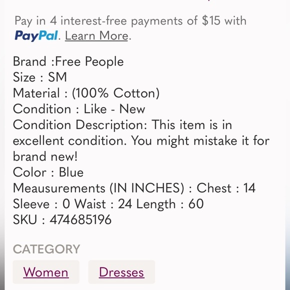 Free People Sweater maxi Dress super stretchy thin 49 - Picture 10 of 10